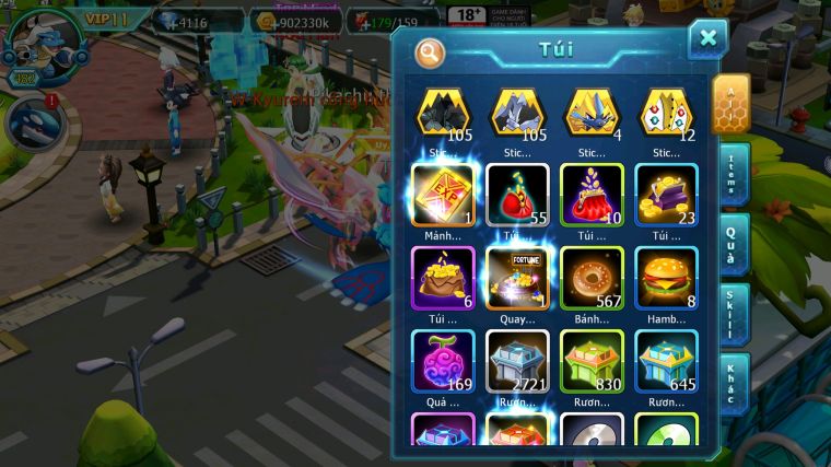 MÃ : #TTS4850 - SV 1216 - TOP 7LC - HOOH CH DYNAMAX WB CH DYNAMAX PALKIA CH YVETAL BC SÉT ĐỒ NGON NHIỀU PET BC