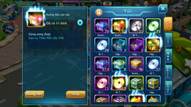 MÃ : #TTS4850 - SV 1216 - TOP 7LC - HOOH CH DYNAMAX WB CH DYNAMAX PALKIA CH YVETAL BC SÉT ĐỒ NGON NHIỀU PET BC