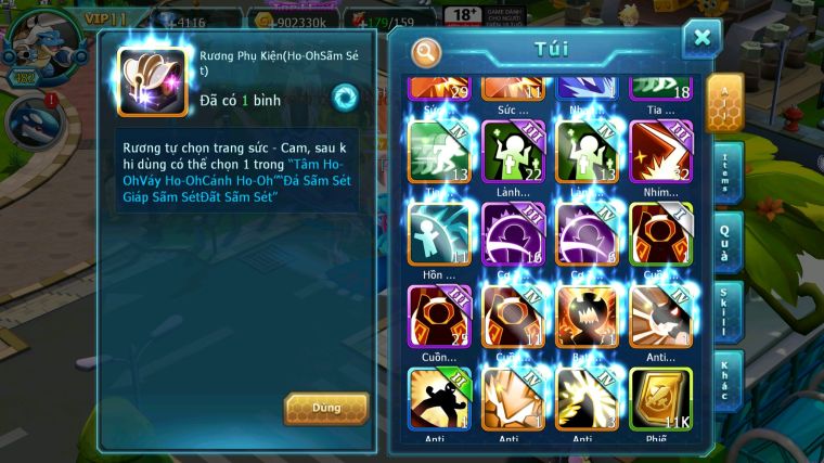 MÃ : #TTS4850 - SV 1216 - TOP 7LC - HOOH CH DYNAMAX WB CH DYNAMAX PALKIA CH YVETAL BC SÉT ĐỒ NGON NHIỀU PET BC