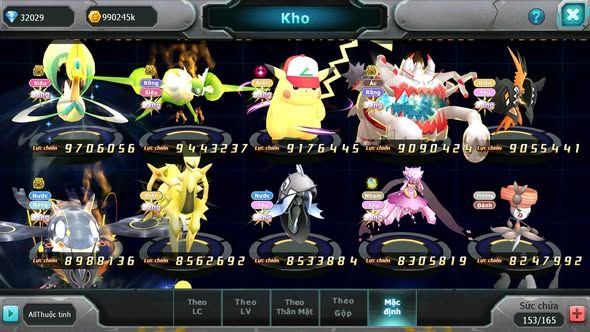 MÃ : #TTS4868 - SV 693 - TOP 8 - V14 - 32K KC - HOOPA BÁ CHỦ BUILD CỰC TỐT PALKIA BC WB DYNAMAX KYOGRE BC NHIỀU PET BÁ CHỦ NGON