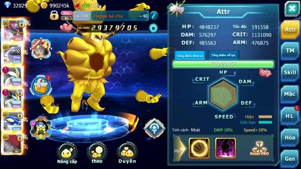 MÃ : #TTS4868 - SV 693 - TOP 8 - V14 - 32K KC - HOOPA BÁ CHỦ BUILD CỰC TỐT PALKIA BC WB DYNAMAX KYOGRE BC NHIỀU PET BÁ CHỦ NGON