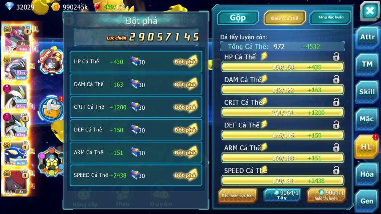 MÃ : #TTS4868 - SV 693 - TOP 8 - V14 - 32K KC - HOOPA BÁ CHỦ BUILD CỰC TỐT PALKIA BC WB DYNAMAX KYOGRE BC NHIỀU PET BÁ CHỦ NGON