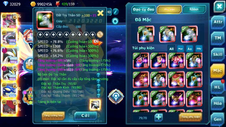 MÃ : #TTS4868 - SV 693 - TOP 8 - V14 - 32K KC - HOOPA BÁ CHỦ BUILD CỰC TỐT PALKIA BC WB DYNAMAX KYOGRE BC NHIỀU PET BÁ CHỦ NGON