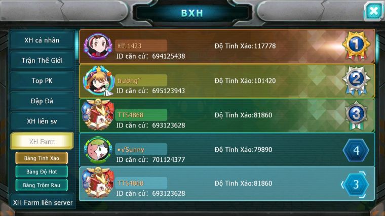 MÃ : #TTS4868 - SV 693 - TOP 8 - V14 - 32K KC - HOOPA BÁ CHỦ BUILD CỰC TỐT PALKIA BC WB DYNAMAX KYOGRE BC NHIỀU PET BÁ CHỦ NGON