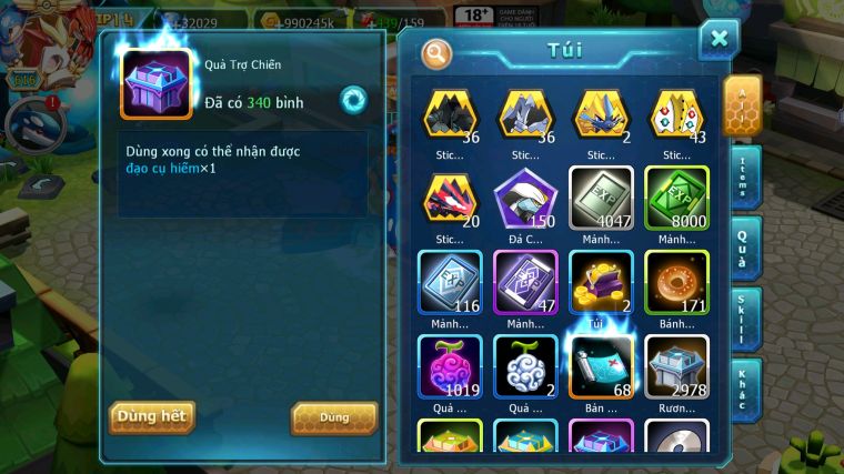 MÃ : #TTS4868 - SV 693 - TOP 8 - V14 - 32K KC - HOOPA BÁ CHỦ BUILD CỰC TỐT PALKIA BC WB DYNAMAX KYOGRE BC NHIỀU PET BÁ CHỦ NGON