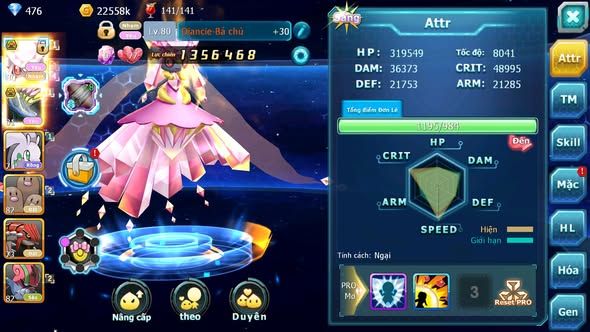 MÃ : #TTS4884 - SV 1757 - V6 - DIANCIE BC XERM BC GOODRA GROUDON ZEVIL