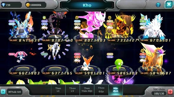 MÃ : #TTS4891 - SV1155- V13 - TOP13-  HOOH CH DYNAMAX PALKIA CH YVETAL CH WHITE DYNAAMX QVBC BC NHIỀU PET BC