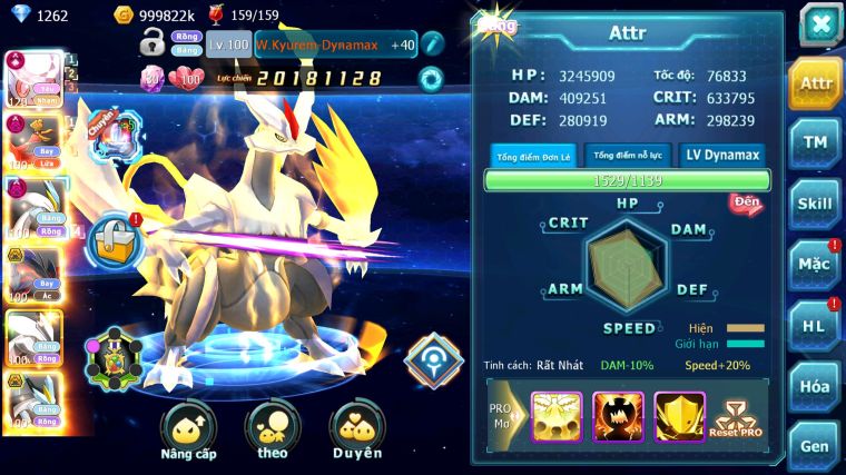 MÃ : #TTS5003 - SV 66 - TOP 11 - 2K4 SÁCH - DIANCIE CH DYNAMAX LC KHỦNG HOOH DYNAMAX WHITE DYNAMAX YVETAL BC UNVOA NHIỀU PET BÁ CHỦ NGON