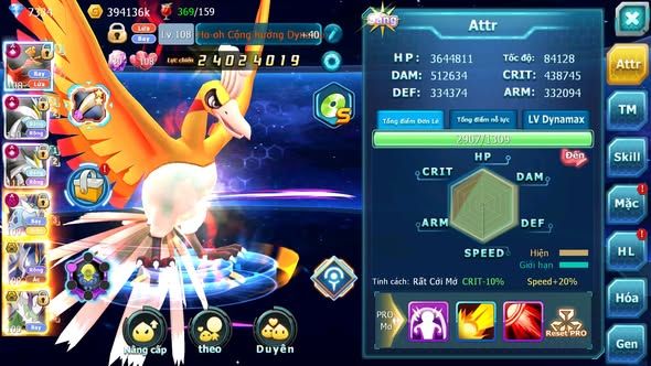 MÃ : #TTS5008 - SV 1178 - TOP 17 - V15 - HOOH CH DYNAMAX WB CH DYNAMAX THẦN ĐIỆN DYNAMAX PR DIALGA BÁ CHỦ CẶP LATI BC QUÁ NGON