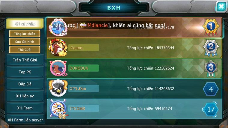 MÃ : #TTS5008 - SV 1178 - TOP 17 - V15 - HOOH CH DYNAMAX WB CH DYNAMAX THẦN ĐIỆN DYNAMAX PR DIALGA BÁ CHỦ CẶP LATI BC QUÁ NGON