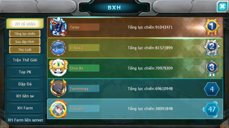 MÃ : #TTS5012 - SV1670 - TOP47 - HOOH CH DYNAMAX WB DYNAMAX YVETAL BÁ CHỦ PALKIA BC THẦN GIÓ BC NHIỀU PET HT