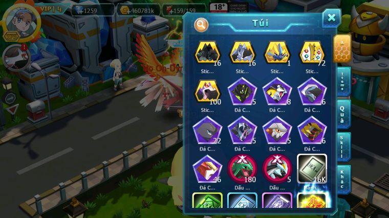 MÃ : #TTS5012 - SV1670 - TOP47 - HOOH CH DYNAMAX WB DYNAMAX YVETAL BÁ CHỦ PALKIA BC THẦN GIÓ BC NHIỀU PET HT