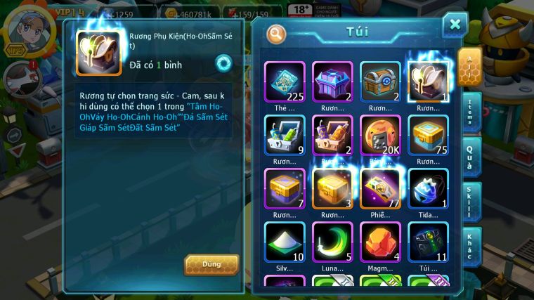 MÃ : #TTS5012 - SV1670 - TOP47 - HOOH CH DYNAMAX WB DYNAMAX YVETAL BÁ CHỦ PALKIA BC THẦN GIÓ BC NHIỀU PET HT