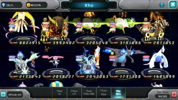 MÃ : #TTS5018 - SV 1688 - 18K KC - HOOH DYNAMAX QVLD BC CẶP LATI BC GROUDON BC UNVOA MES