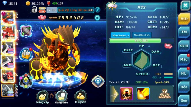 MÃ : #TTS5018 - SV 1688 - 18K KC - HOOH DYNAMAX QVLD BC CẶP LATI BC GROUDON BC UNVOA MES