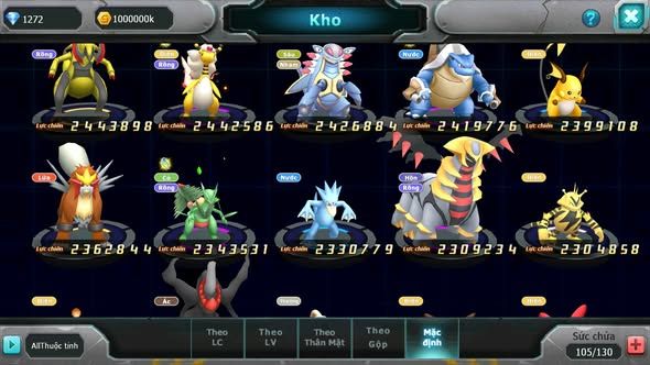 MÃ : #TTS5016 - SV 1599 - V13 - ROBOT XANH BÁ CHỦ KYOGRE BC PALKIA BC TEAM ĐIỆN BC TAPU BULU BC NHIỀU PET BC