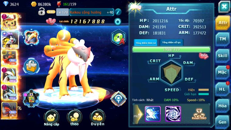 MÃ : #TTS5028 - SV 1393 - V12 - PIKACHU DYNAMAX RAIKOU CỘNG HƯỞNG HOOH BC WB DYNAMAX  UNVOA THẦN GIÓ BC NHIỀU PET HT