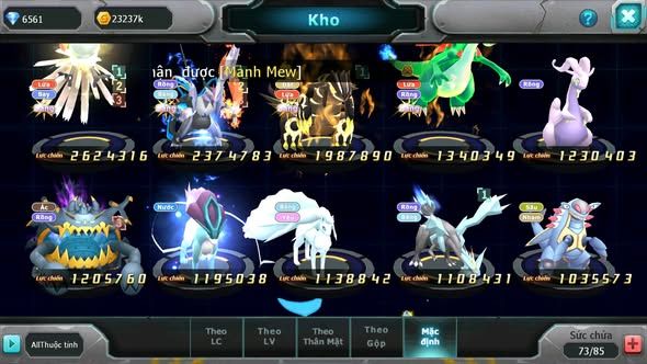 MÃ : #TTS5035 - SV 1789 - HOOH UNVOA GROUDON BC MEGA CHAR BC NHIỀU PET HT