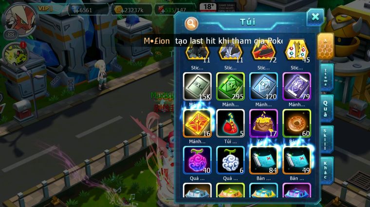 MÃ : #TTS5035 - SV 1789 - HOOH UNVOA GROUDON BC MEGA CHAR BC NHIỀU PET HT