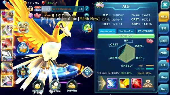 MÃ : #TTS5034 - SV1784 - V12 - TOP 40 - HOOH DYNAMAX THẦN GIÓ BC QVLD BC CẶP LATI BC NHIỀU PET HT