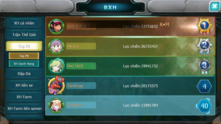 MÃ : #TTS5034 - SV1784 - V12 - TOP 40 - HOOH DYNAMAX THẦN GIÓ BC QVLD BC CẶP LATI BC NHIỀU PET HT