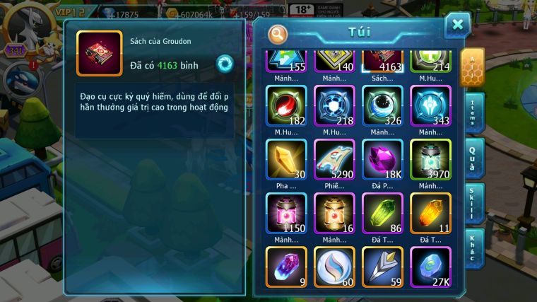 MÃ : #TTS5043 - SV 1024 - TOP 17 - 4K1 SÁCH - 100 MẢNH W CH PALKIA CỘNG HƯỞNG CẶP CÁ BÁ CHỦ WB BC UNVOA CẶP LATI BC QUÁ NGON