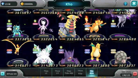 MÃ : #TTS5042 - SV1194 - TOP 23 - HOOH CH DYNAMAX DIANCIE DYNAMX YVETAL THẦN GIÓ BC QVLD BC NHIỀU PET BC