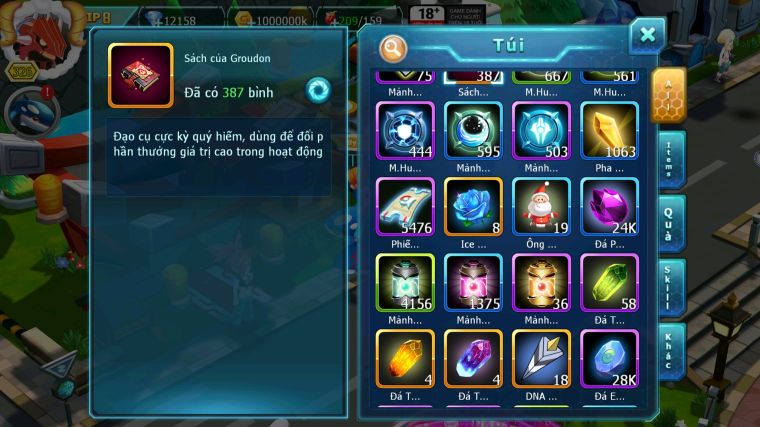 MÃ : #TTS5042 - SV1194 - TOP 23 - HOOH CH DYNAMAX DIANCIE DYNAMX YVETAL THẦN GIÓ BC QVLD BC NHIỀU PET BC