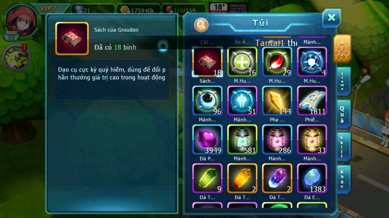 MÃ : #TTS5061 - SV 1588 - V7 - UNVOA QVLD BC HOOH THẦN GIÓ BC YVETAL NHIỀU PET HT