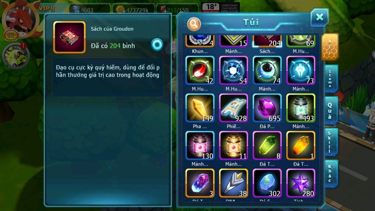 MÃ : #TTS5070 -SV 1779 - V9 QVLD BC THẦN GIÓ BC HOOH YVETAL DRAK HOOH LUGIA