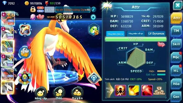 MÃ : #TTS5071 - SV45 - TOP 5-6 - V15 - HOOH WB YVETAL CH DYNAMAX RAYQUAZA BC SÁNG THẾ BÁ CHỦ CẶP LATI BC