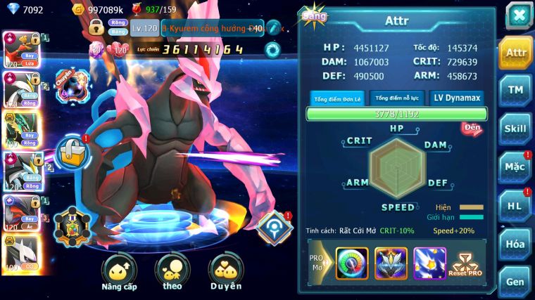 MÃ : #TTS5071 - SV45 - TOP 5-6 - V15 - HOOH WB YVETAL CH DYNAMAX RAYQUAZA BC SÁNG THẾ BÁ CHỦ CẶP LATI BC