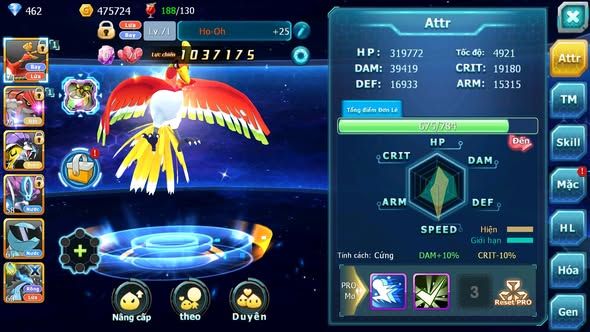 MÃ : #TTS5081 - SV 1837 - V7 - TOP 19 - HOOH GROUDON RAIKOU SUICUN AMDLO