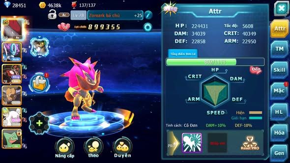 MÃ : #TTS5083 - SV 1659 - 24K KC - ZOROA BÁ CHỦ SUICUN ZEIVL V4 -