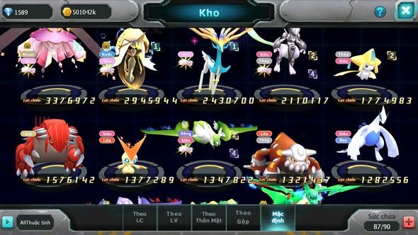 MÃ : #TTS5098 - SV 1695 - V6 - DIANCIE BC TAPU FINI BC XERM MEW GIÁP GROUDON NHIỀU PET HT