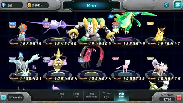 MÃ : #TTS5098 - SV 1695 - V6 - DIANCIE BC TAPU FINI BC XERM MEW GIÁP GROUDON NHIỀU PET HT