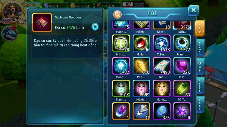 MÃ : #TTS5096 - SV 538- TOP11 - 46K KC - 3K5 SÁCH - V14 - HOOH DYNAMXA HOOPA BÁ CHỦ RAYQUAZA BC LUGIA CỘNG HƯỞNG UNVOA WB BC NHIỀU PET BÁ CHỦ