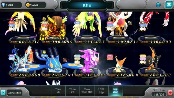 MÃ : #TTS5116 - SV 1693 - V10 - 15K KC - HOOH DYNAMAX QVLD BC THẦN GIÓ BC LUGIA BC YVETAL UNVOA KYOGRE NHIỀU PET HT