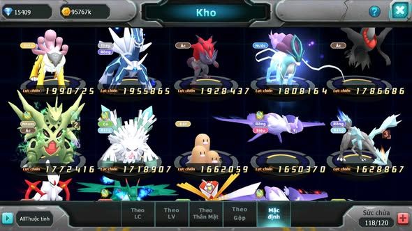 MÃ : #TTS5116 - SV 1693 - V10 - 15K KC - HOOH DYNAMAX QVLD BC THẦN GIÓ BC LUGIA BC YVETAL UNVOA KYOGRE NHIỀU PET HT