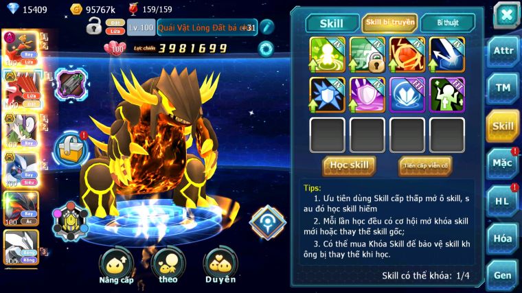 MÃ : #TTS5116 - SV 1693 - V10 - 15K KC - HOOH DYNAMAX QVLD BC THẦN GIÓ BC LUGIA BC YVETAL UNVOA KYOGRE NHIỀU PET HT