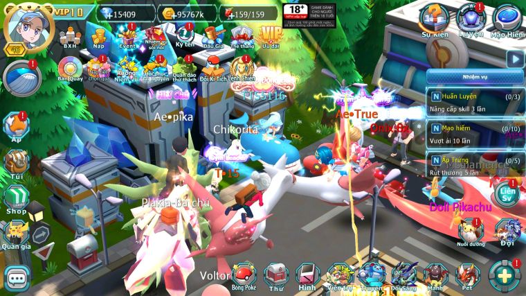 MÃ : #TTS5116 - SV 1693 - V10 - 15K KC - HOOH DYNAMAX QVLD BC THẦN GIÓ BC LUGIA BC YVETAL UNVOA KYOGRE NHIỀU PET HT