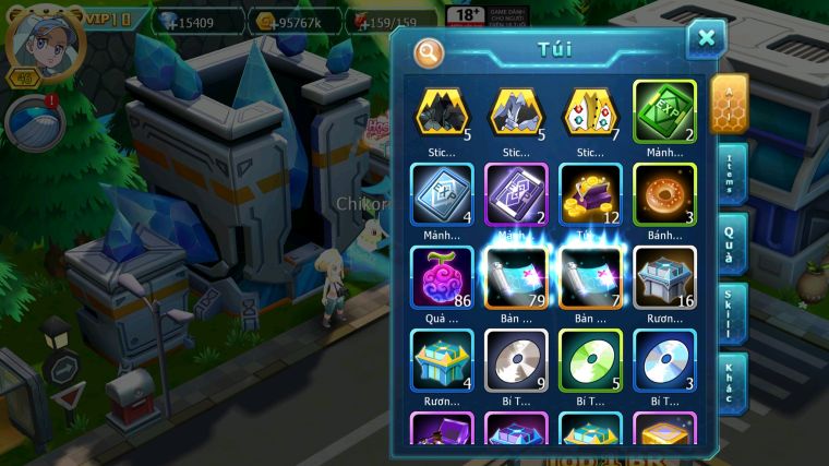 MÃ : #TTS5116 - SV 1693 - V10 - 15K KC - HOOH DYNAMAX QVLD BC THẦN GIÓ BC LUGIA BC YVETAL UNVOA KYOGRE NHIỀU PET HT