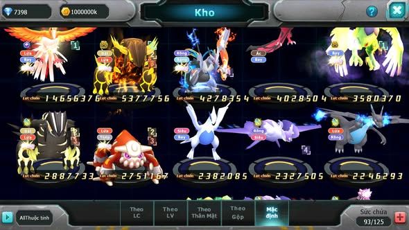 MÃ : #TTS5122 - SV 1440 - V8 - HOOH CỘNG HƯỞNG QVLD BÁ CHỦ UNVOA YVETAL THẦN GIÓ BC GROUDON HENTRAN NHIỀU PET HUYỀN THOẠI