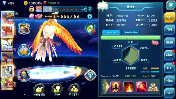 MÃ : #TTS5122 - SV 1440 - V8 - HOOH CỘNG HƯỞNG QVLD BÁ CHỦ UNVOA YVETAL THẦN GIÓ BC GROUDON HENTRAN NHIỀU PET HUYỀN THOẠI