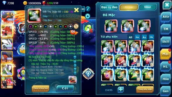 MÃ : #TTS5122 - SV 1440 - V8 - HOOH CỘNG HƯỞNG QVLD BÁ CHỦ UNVOA YVETAL THẦN GIÓ BC GROUDON HENTRAN NHIỀU PET HUYỀN THOẠI