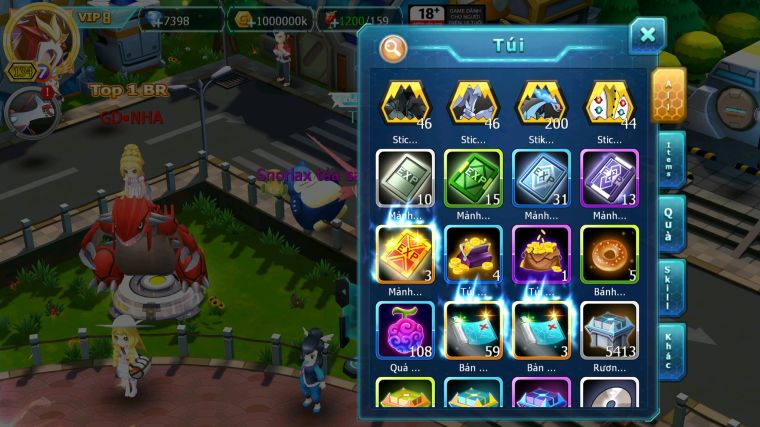 MÃ : #TTS5122 - SV 1440 - V8 - HOOH CỘNG HƯỞNG QVLD BÁ CHỦ UNVOA YVETAL THẦN GIÓ BC GROUDON HENTRAN NHIỀU PET HUYỀN THOẠI