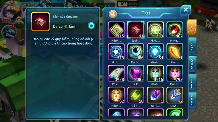 MÃ : #TTS5121 - SV 1162 - V13 - TOP 36 - DIANCIE CỘNG HƯỞNG DYNAMAX HOOH DYNAMAX HOOH DYNAMAX PALKIA BÁ CHỦ XERM BC QVLD BC NHIỀU PET HUYỀN THOẠI