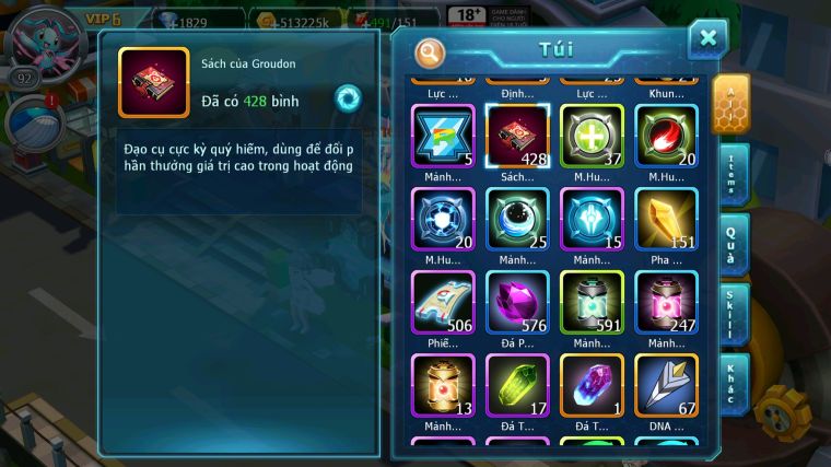 MÃ : #TTS5132- SV 1695 - V6 - DIANCIE BC TAPU FINI BC XERM MEWTWO