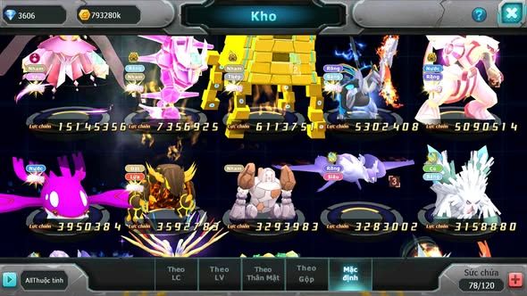 MÃ : #TTS5150 - SV 1252 - DIANCIE DYNAMAX RẮN BĂNG BC SAKATAKA BC UNVOA PALKIA BÁ CHỦ KYOGRE QVLD NHIỀU PET HT