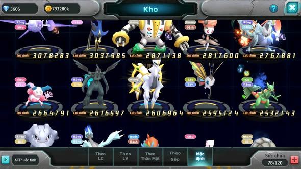 MÃ : #TTS5150 - SV 1252 - DIANCIE DYNAMAX RẮN BĂNG BC SAKATAKA BC UNVOA PALKIA BÁ CHỦ KYOGRE QVLD NHIỀU PET HT